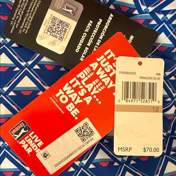 PGA Tour Princess Blue Patterned Women's Athletic Shorts • NWT • Performance Fit - Picture 6 of 6